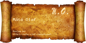 Máté Olaf névjegykártya